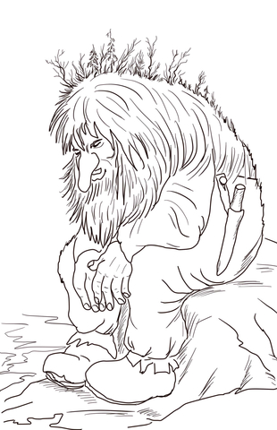 Norwegian Troll Coloring Page